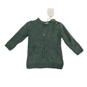 NWT Elegant Baby 6-9M Christmas Tree Pullover in Green